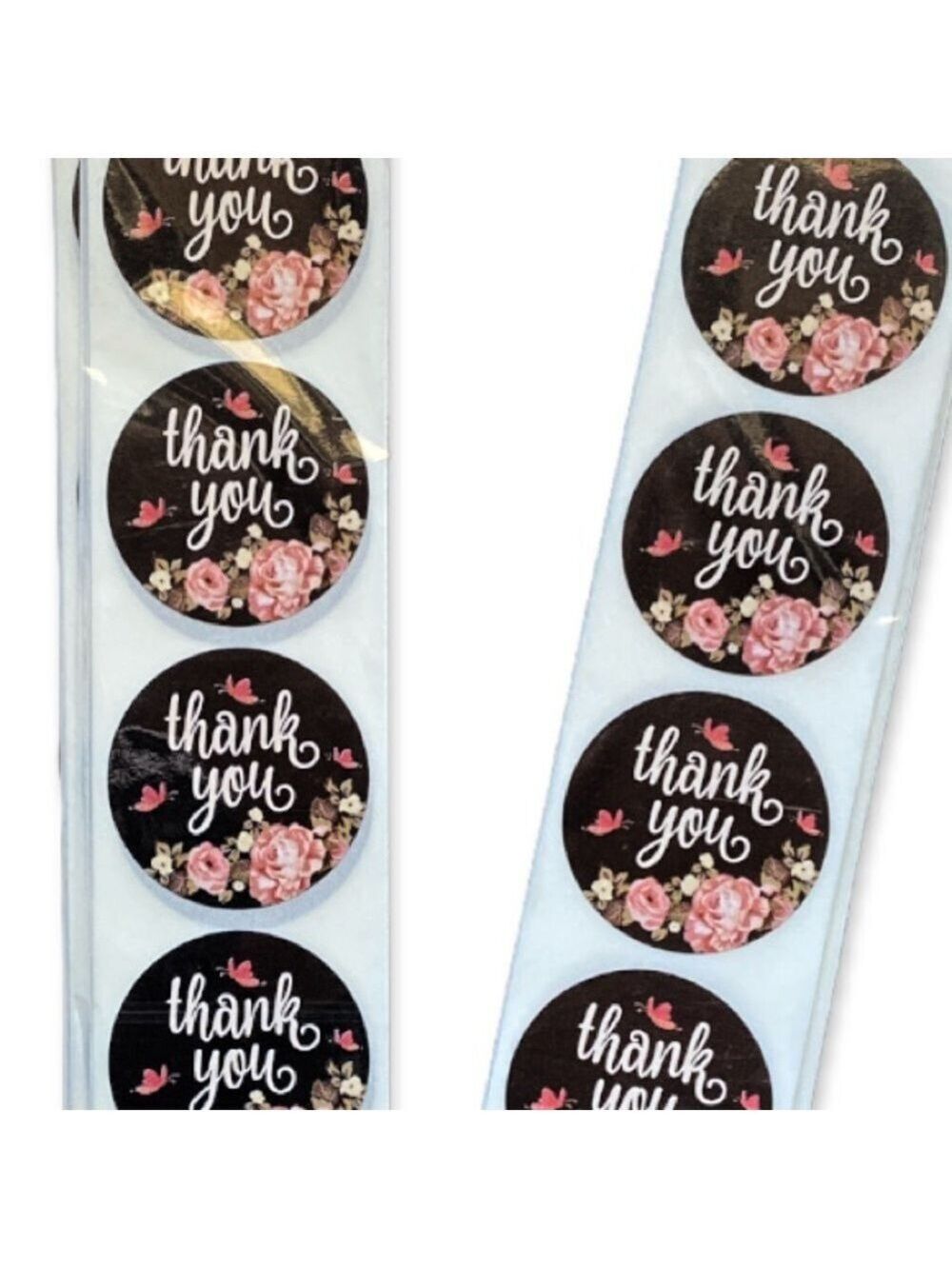 300 Pack of 1" Round Rose Butterfly Thank You Stickers "Thank you" PRICE IS FIRM - Picture 2 of 3